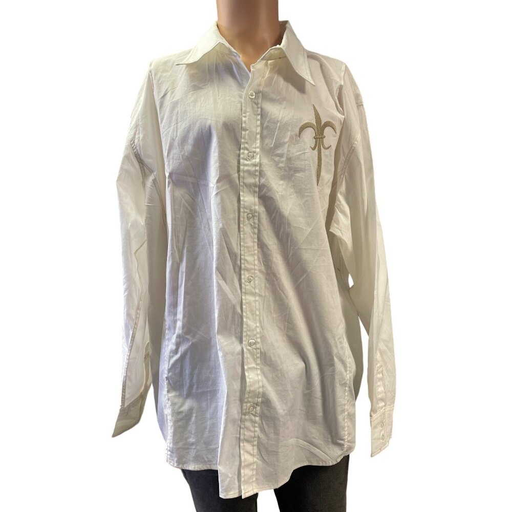 Kafe Men's Off White Shirt Long Sleeve Button Up XXL SKU 2779